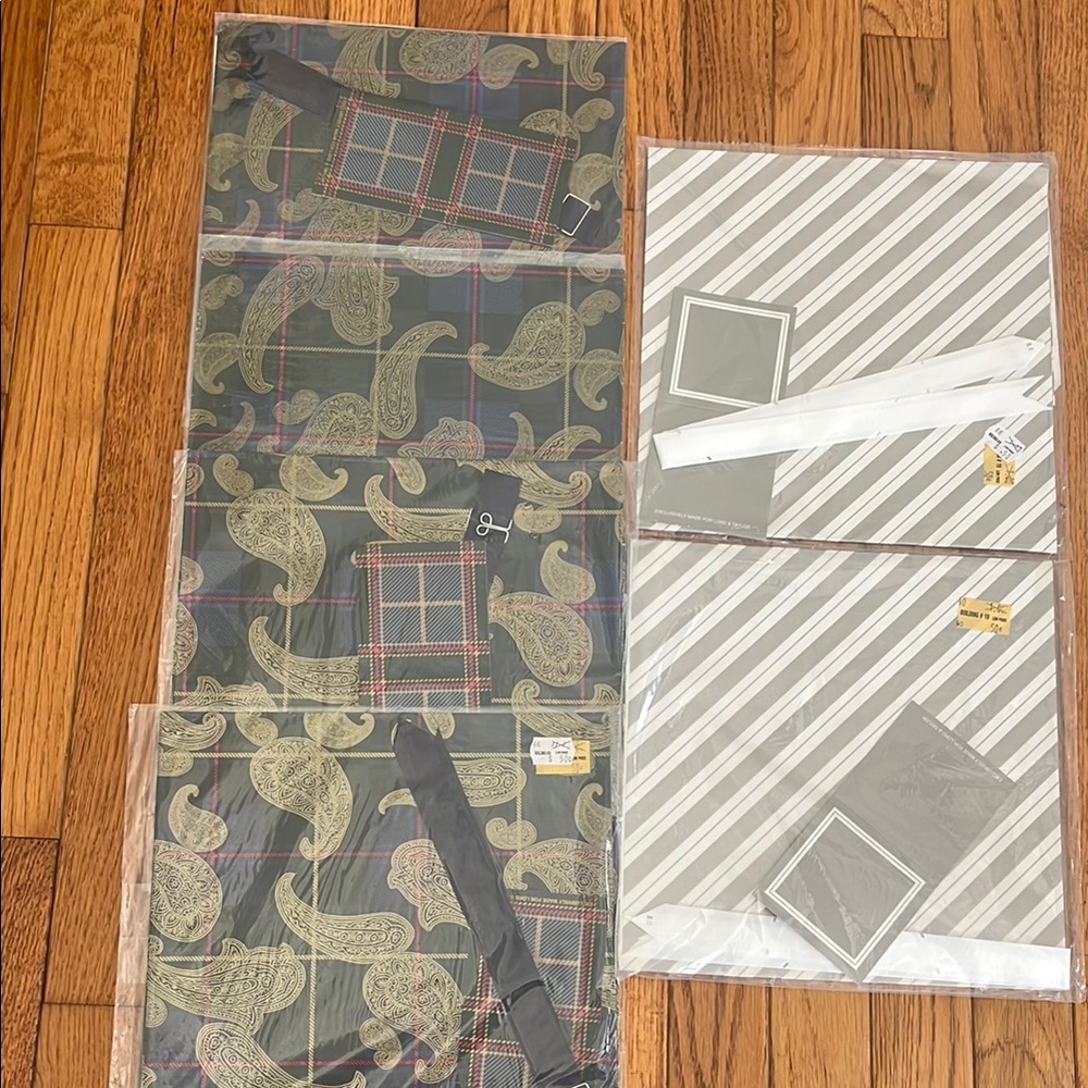 Lord & Taylor Gift Wrap Sets‎ Wrapping Paper Striped Plaid Paisley Vintage Lot